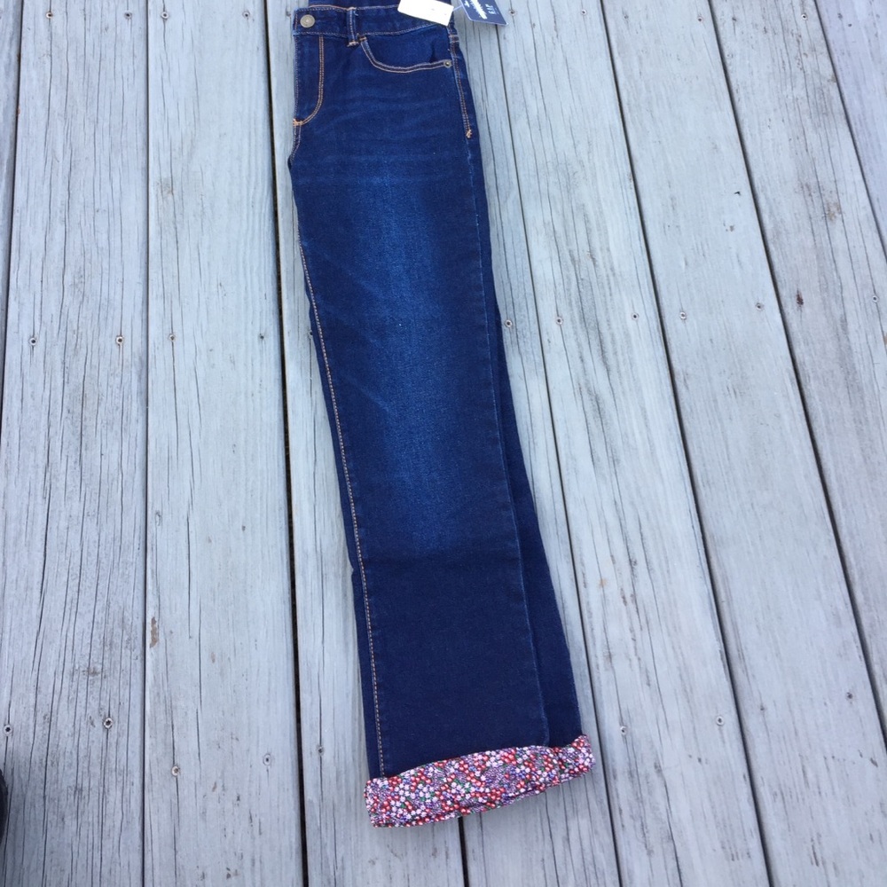 NWT GAP kids jeans with floral cuffs